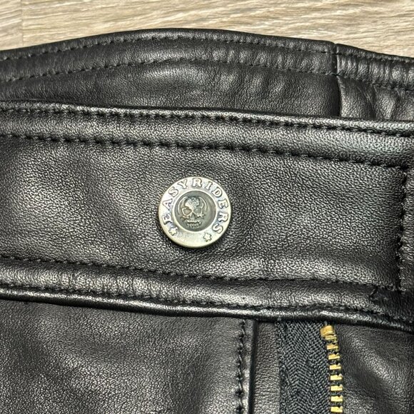 Vintage Easy Riders Leather Motorcycle Pants Riding Moto Punk Womens High Rise - Picture 5 of 10